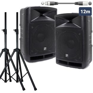 Complete geluidsinstallatie Travelsound 15VHF inclusief statieven, microfoons en headsets