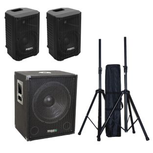 Ibiza 1508XTK set 15' subwoofer 2x 8' speakers met statieven