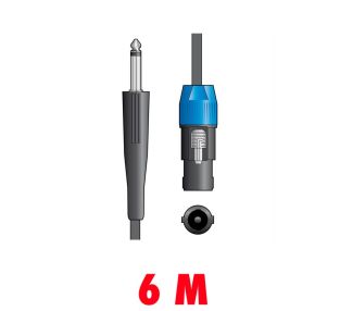 Luidsprekerkabel Speakon - Jack 6,3 mm 6 meter