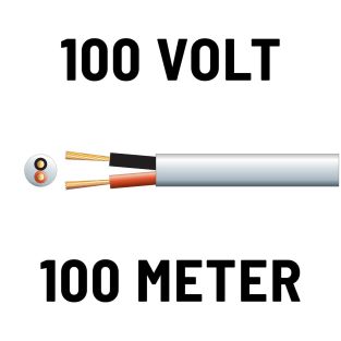 Mercury Heavy duty 100V  luidspreker kabel 2x 1.15mm 100 meter Wit