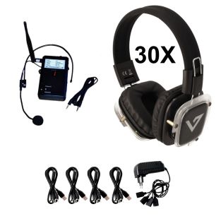 Event Technologies Silent disco set met 30 Koptelefoons incl headset zender en lader