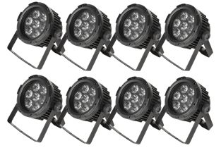 Citronic set van 8 IP65 Waterdichte HIPAR-200 spots